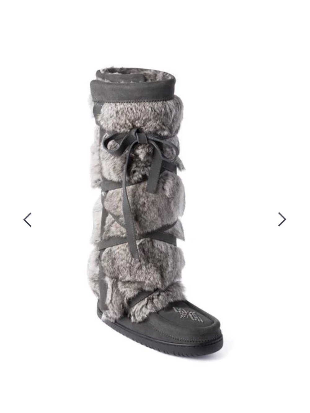 Manitobah Womenโs Grey Tall Wrap suede winter boots